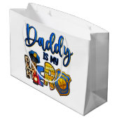 Policeman Daddy Hero Große Geschenktüte (Rückseite Schrägansicht)