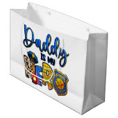 Policeman Daddy Hero Große Geschenktüte (Vorderseite Schrägansicht)