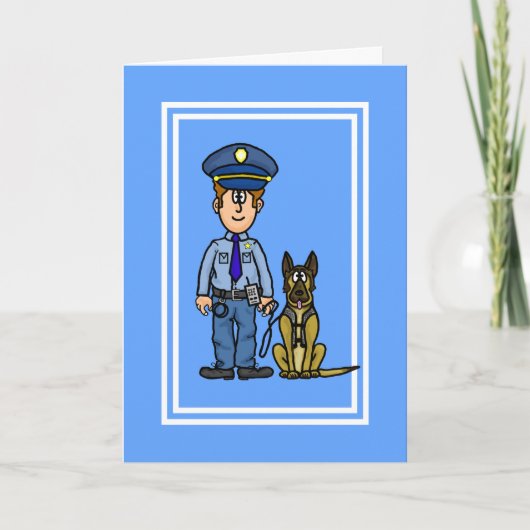 Policeman K-9 Dog Support Freundschaftskarte Karte (Vorderseite)