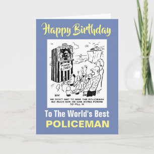 Policeman Punch & Judy Joke - Happy Birthday Karte
