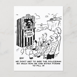 Policeman Punch & Judy Joke Postkarte