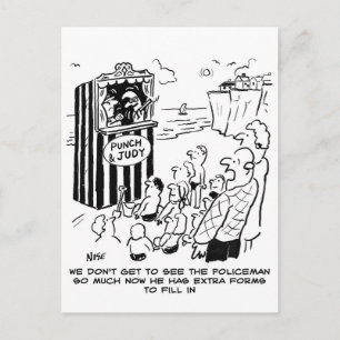 Policeman Punch & Judy Joke Postkarte