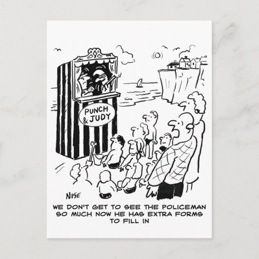 Policeman Punch & Judy Joke Postkarte (Vorderseite)