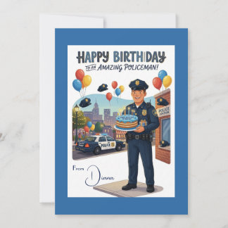 Policeman's Birthday Karte