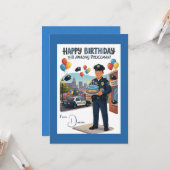 Policeman's Birthday Karte (Vorderseite/Rückseite Beispiel)