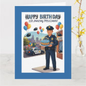 Policeman's Birthday Karte (Gelbe Blume)