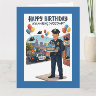 Policeman's Birthday Karte