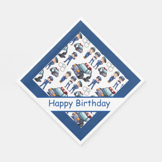 Policemen Birthday Serviette (Ecke)