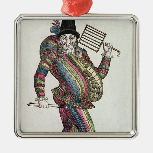 Polichinelle Silbernes Ornament (Vorne)