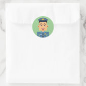 Policia Runder Aufkleber (Tasche)
