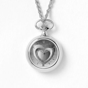 Polierte Chromherzen Armbanduhr