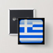 Polierte Flagge Griechenlands Button (Vorne & Hinten)