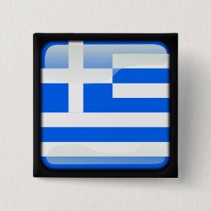 Polierte Flagge Griechenlands Button