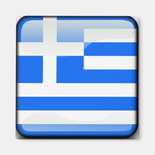 Polierte Flagge Griechenlands Magnet