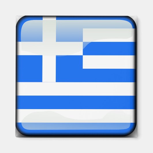 Polierte Flagge Griechenlands Magnet (Vorne)