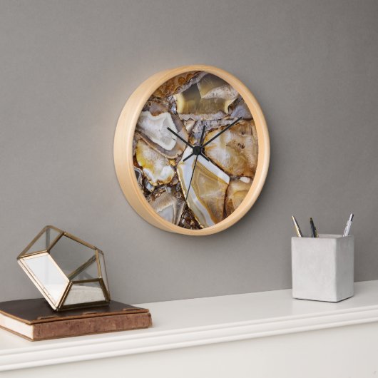 Polierte Geodensteine Uhr (Büro)