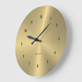 Polierte metallische Goldstruktur Große Wanduhr (Winkel)