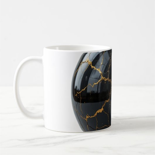 Polierte Obsidian-Kugel mit den Adern geschmolzene Kaffeetasse (Links)