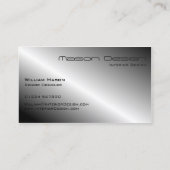 Polierte Silver Modern Design Business Card Visitenkarte (Rückseite)