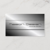 Polierte Silver Modern Design Business Card Visitenkarte (Vorderseite)