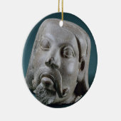 Polierter Sandsteinkopf eines Ausländers, Sarnath, Keramikornament (Rechts)