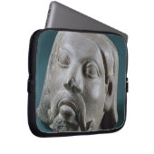 Polierter Sandsteinkopf eines Ausländers, Sarnath, Laptopschutzhülle (Vorne Rechts)