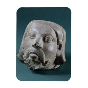 Polierter Sandsteinkopf eines Ausländers, Sarnath Magnet