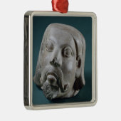 Polierter Sandsteinkopf eines Ausländers, Sarnath, Ornament Aus Metall (Rechts)