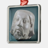 Polierter Sandsteinkopf eines Ausländers, Sarnath, Ornament Aus Metall (Links)