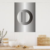 Polierter Stahl "D" Poster (Küche)