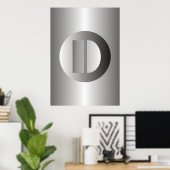 Polierter Stahl "D" Poster (Heimbüro)