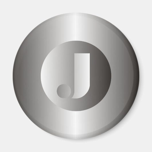 Polierter Stahl "J" Magnet (Vorne)