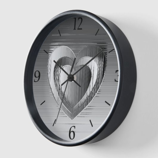 Poliertes Chrome Herz mit Rahmen Uhr (Winkel)