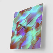 Poliertes Gestein in Chrom lila Quadratische Wanduhr (Winkel)