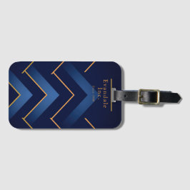 Poliertes Navy-Gold-Chevron personalisiert Gepäckanhänger