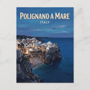 Polignano a Mare Blaue Stunde Italien Postkarte