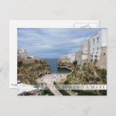Polignano a Mare city beach in Puglia Bar Postkart Postkarte (Vorne/Hinten)