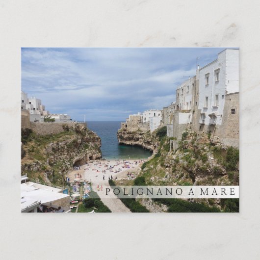 Polignano a Mare city beach in Puglia Bar Postkart Postkarte (Vorderseite)