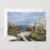 Polignano a Mare city beach in Puglia postcard Postkarte (Vorne/Hinten)