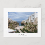 Polignano a Mare city beach, Puglia weiße Postkart Postkarte (Vorderseite)