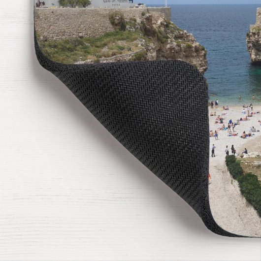 Polignano ein Stutenstadtstrand in Puglia mousepad (Ecke)