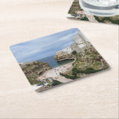 Polignano ein Stutenstadtstrand in Rechteckiger Pappuntersetzer (angewinkelt)