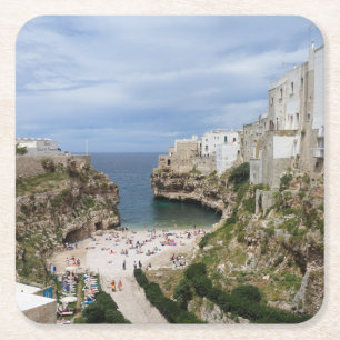 Polignano ein Stutenstadtstrand in Rechteckiger Pappuntersetzer