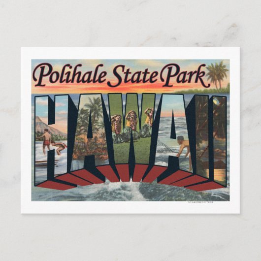 Polihale Staat Park, Hawaii - Großbuchstaben Postkarte (Vorderseite)