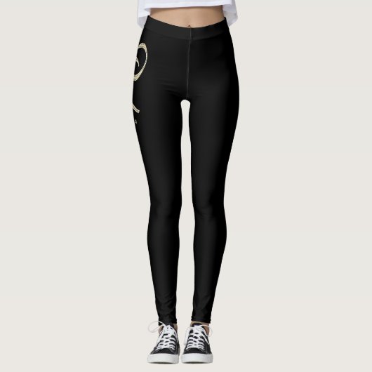 Polina white gold Handwriting Hose Leggings (Vorderseite)