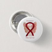 Polio Survivor Angel Awareness Ribbon Buttone Button (Vorne & Hinten)