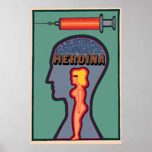 Polish 1970s anti drug poster Heroina (Vorne)