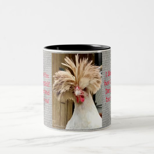 Polish Chicken with Attitude Two-Tone Mug, 11 oz Zweifarbige Tasse (Mittel)