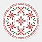 Polish design flowers runder aufkleber (Vorderseite)