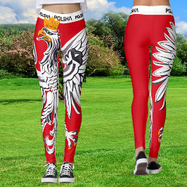Polish Eagle Leggings, Poland sports, flag, Polska Leggings